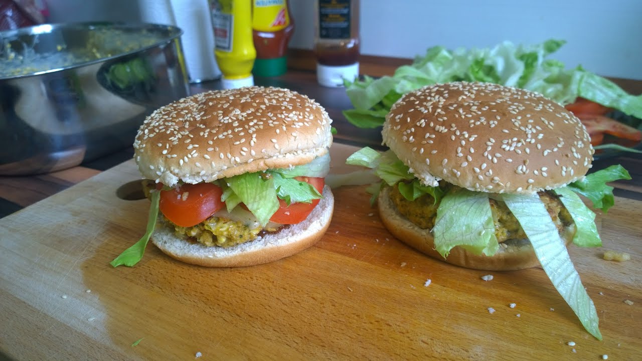 Veggie Burger /Vegetarischer Hamburger selber machen schnell &amp; einfach ...