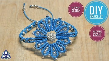 Macrame Bracelet Tutorial | Flower Pattern DIY