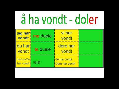 Verbet "Doler"  - å ha vondt