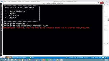 Sample Bank ATM C# Console App with Object-Oriented Programming - Part 1 (Free Source Code)