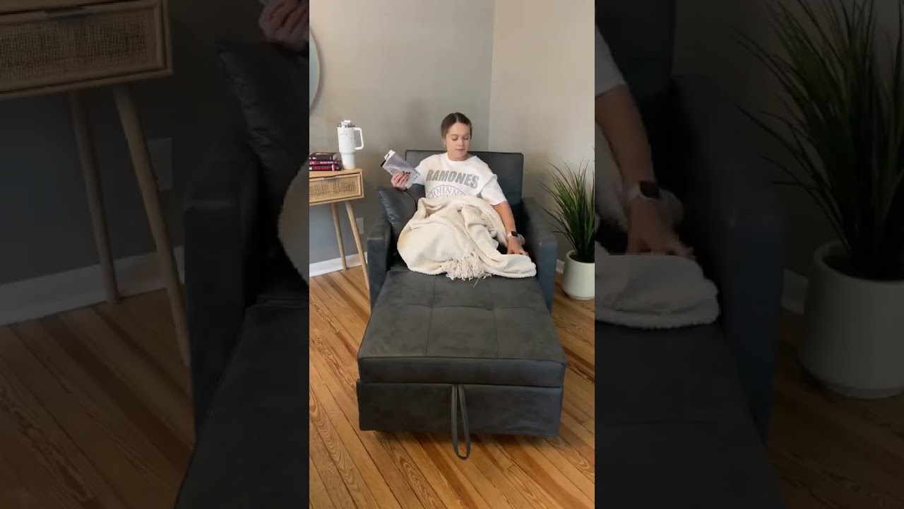 Esright 40 Inch Sleeper Chair Bed 3-in-1 Convertible Futon Chair