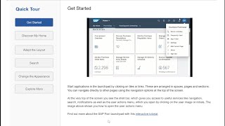 Quick Tour for SAP Fiori launchpad first-time users