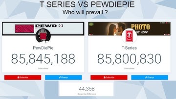 PEWDIEPIE VS T-SERIES LIVE COUNT.