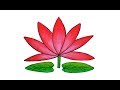 How to draw water lily easy and simple shapla ful art