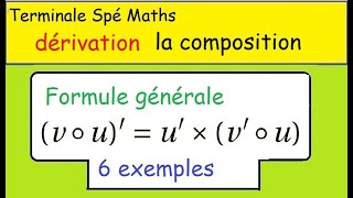 TErm Spé Maths Dérivées de composées- u o v  6  exemples