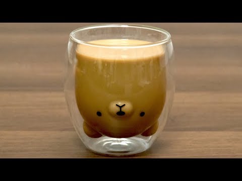 九州パンケーキを焼く。Cute bear glass "GOODGLAS". I baked pancake.