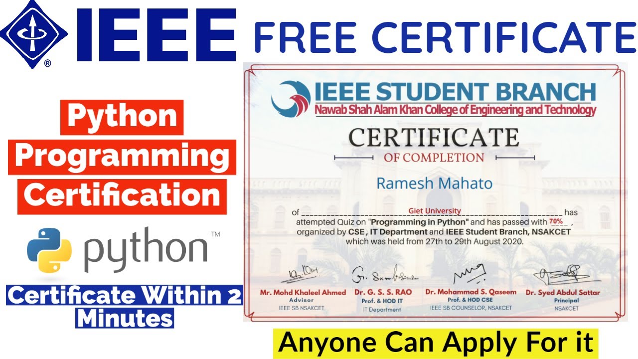 Python certificate