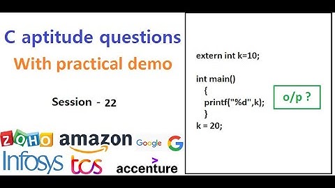 Session 22 - C aptitude questions with practical demonstration imp for Zoho, TCS, Infosys interviews