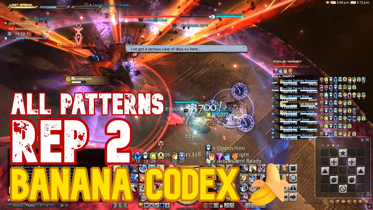 FFXIV M12S p2 Banana Codex Rep 2 ALL PATTERNS (BC Replication 2)