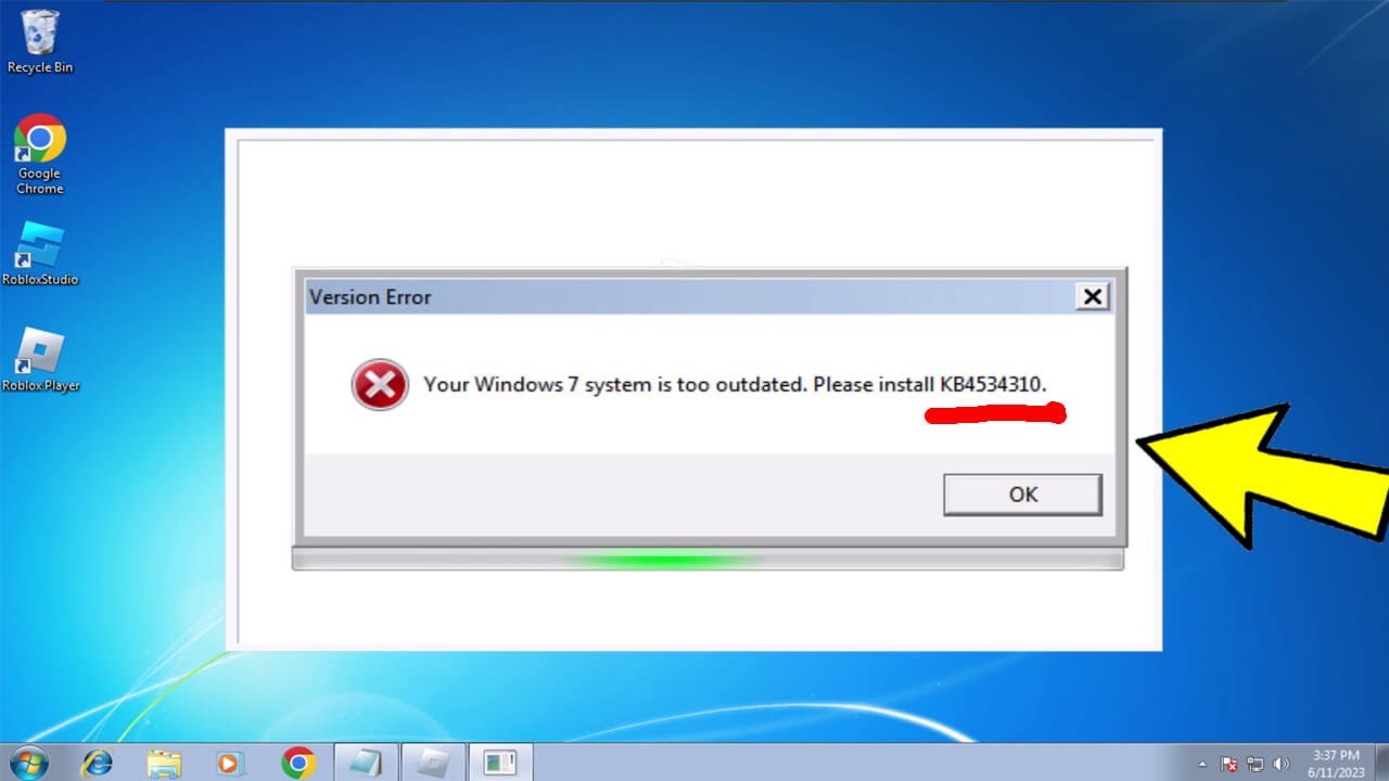 Fix 100% : Roblox Your Windows 7 System is Too Outdated. Please install  KB4534310 - BiliBili