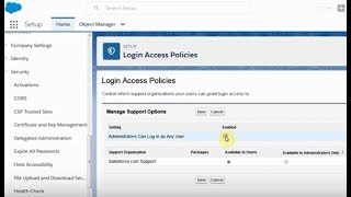 Salesforce: Admin Setup Login as User in Lightning