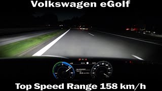 VW eGolf - Top Speed Range Test at 158 km/h