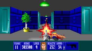 Wolfenstein 3D Spear of Destiny ECWolf - Level 11 - All Secrets - 1080p 60fps