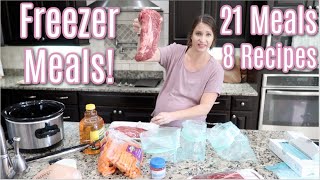 Freezer Meals For New Moms! Postpartum Prep! 21 Dinners Ready To Go! 8 New Dinner Recipe Ideas!