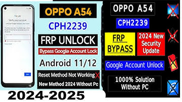 Oppo A54 Frp Bypass Without Pc  Oppo A54 Google Account Lock Remove without computer 2024
