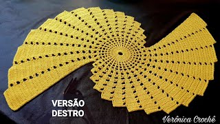 💛🌻Caminho de mesa em croche espiral/Trilho de mesa/Passo a passo/Para iniciantes(Versão destro