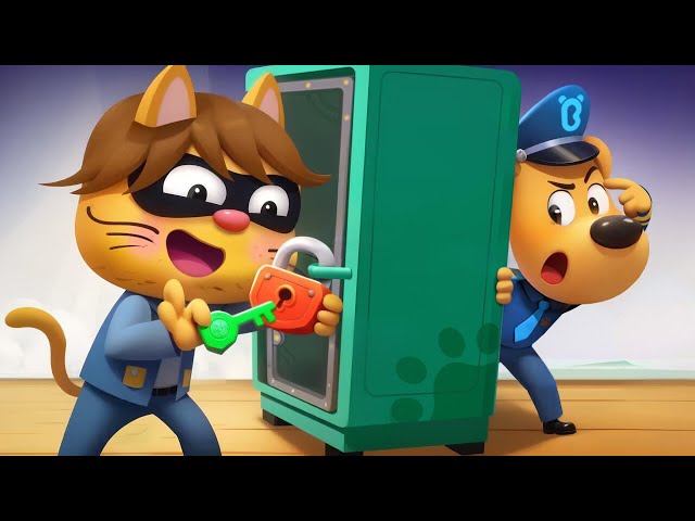 The Key-Stealing Cat | Safety Tips | Cartoons for Kids | Sheriff Labrador New Episodes class=