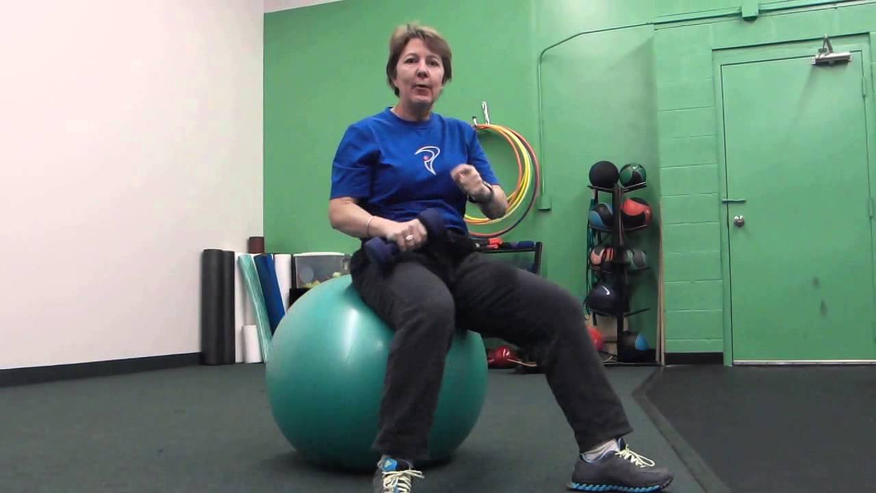 1 Arm Dumbbell Press with Swiss Ball YouTube