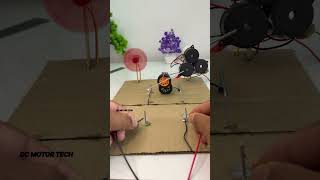 dc fan &amp; buzzer power by dc motor #schoolproject #dcmotor #diycrafts