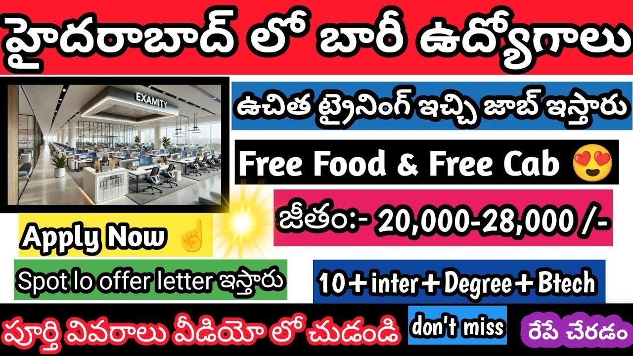 🚨Jobs In Hyderabad 2026 I jobs for freshers 2026 I genuine jobs in hyderabad I jobs in hyderabad I