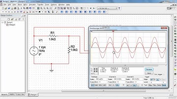 NI Multisim: Waveform cursor measurements with the two-channel oscilloscope