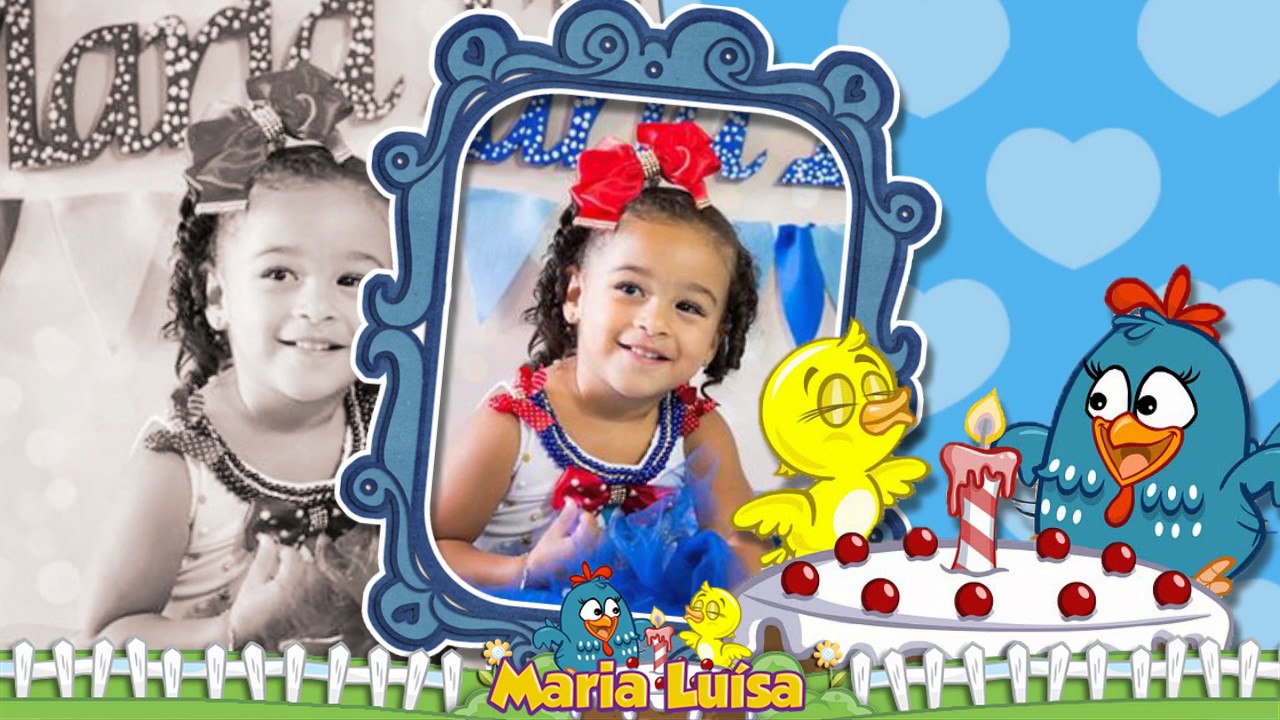 CONVITE ANIMADO MARIA LUÍSA 2 ANOS TEMA: GALINHA PINTADINHA