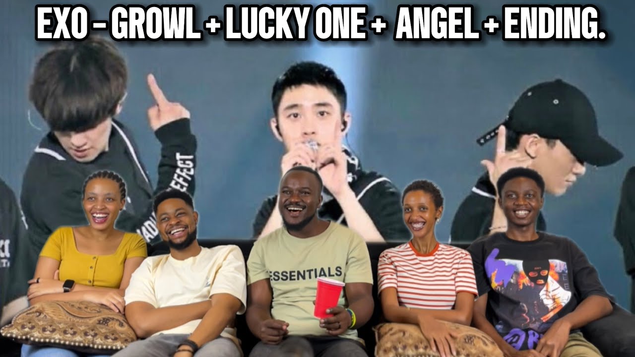 Our Reaction To EXO - Growl + Lucky One + Angel + Ending