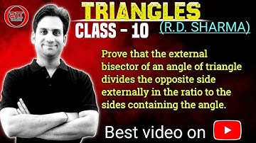 The external bisector of an angle of a triangle divides the opposite side externally in the ratio