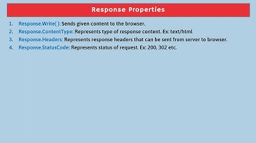 Response Object | ASP.NET MVC 5 | Http Request and Http Response