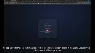 RealManager – OAuth Scope Demo (drive.file + spreadsheets)