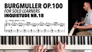 F. Burgmuller op.100 Nr.18 - Inquietude (Restlessness) | Piano Tutorial