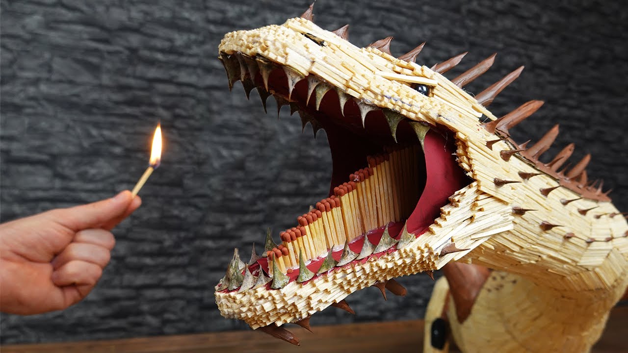 EPIC Fire Breathing Dragon with Matches Chain Reaction - YouTube