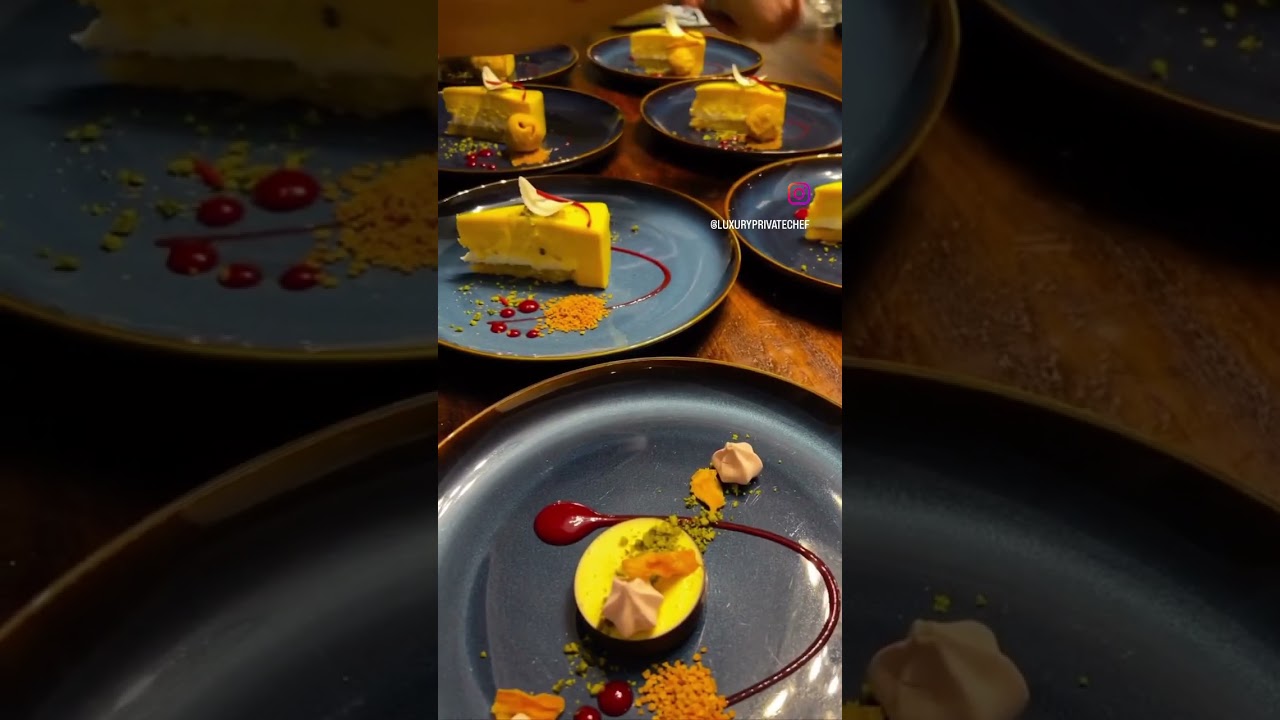 Dessert for tasting menu at luxury holiday home for private clients