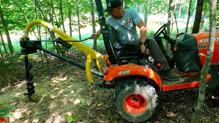 Dig a Hole - Kubota BX and County Line 100 Post Hole Digger Go to Work