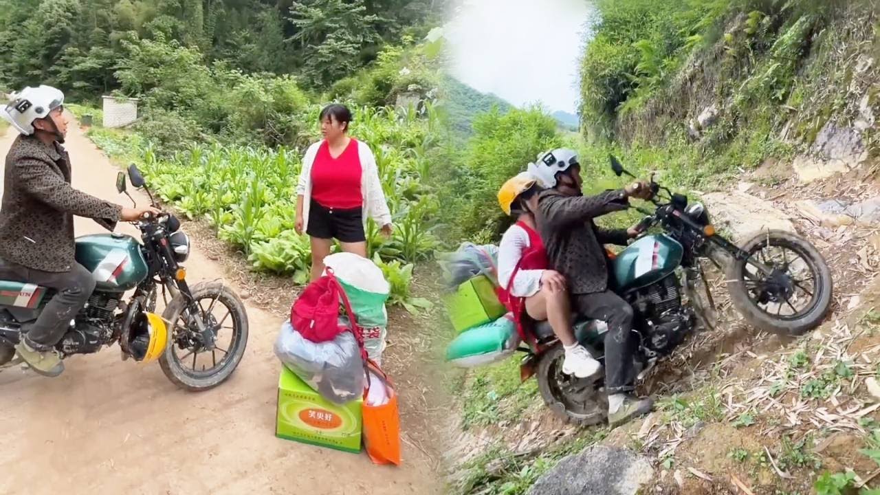 Skilled Motorcycle Drivers Make Money By Delivering Goods On Winding And Dangerous Mountain Roads