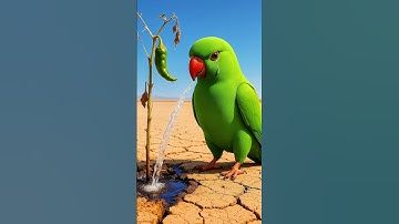 তোতা পাখি লাল মরিচ গাছকে পানি দিয়ে শুকিয়ে যাওয়া থেকে বাঁচালো 😭 #ai #tree #save #parrot