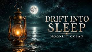 Deep Sleep Ocean Waves | Lantern Floating Under Moonlight
