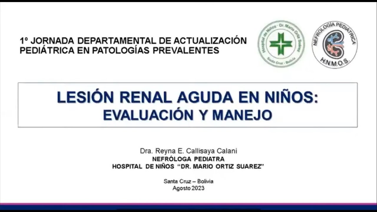 Lesion Renal Aguda en Niños: Evaluacion y Manejo