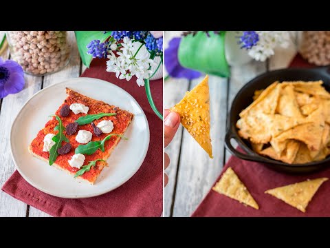 finta-"pizza"-di-cavolfiore-+-chips-al-rosmarino-|-2-ricette-con-la-farina-di-ceci