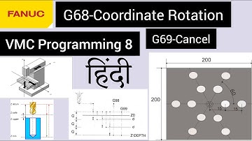 G68-Coordinate Rotation in Hindi | G69-Cancel | VMC-8 | Fanuc Programming in Hindi | CNC Hub Hindi