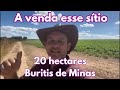 A venda esse sítio de 20 hectares, em Buritis de Minas
