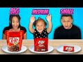 BIG VS MEDIUM VS SMALL FOOD CHALLENGE!