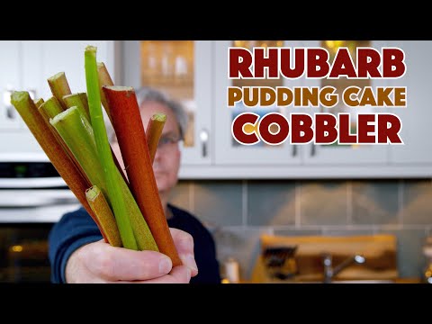 Rhubarb Pudding Cake - Rhubarb Cobbler Recipe || Glen & Friends Cooking