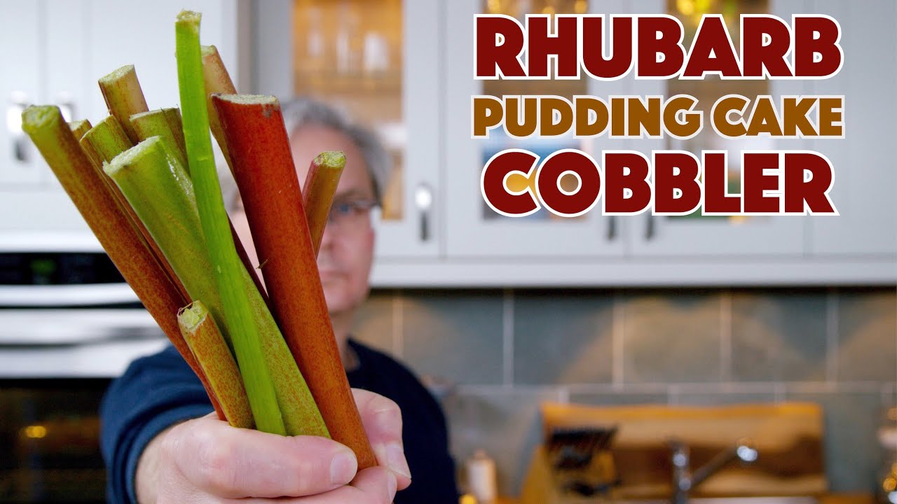 Rhubarb Pudding Cake - Rhubarb Cobbler Recipe | Glen And Friends Cooking