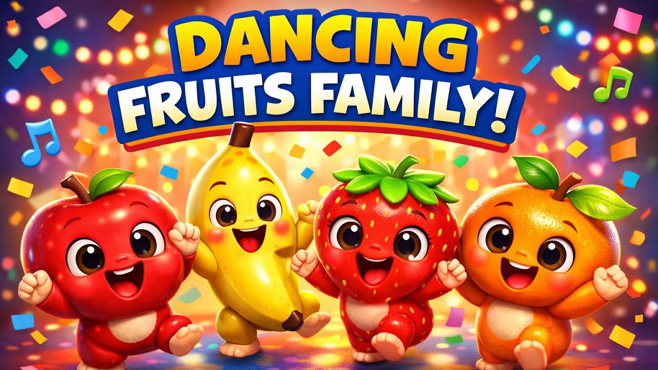 Dancing Fruits Family 🍎🍌 | Cute Baby Fruits Dance | Kids Fun Video