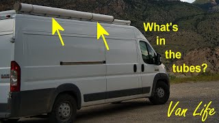 Van Life:  What&#39;s In Those Tubes  ----------------------  Side Roof Rack Tubes