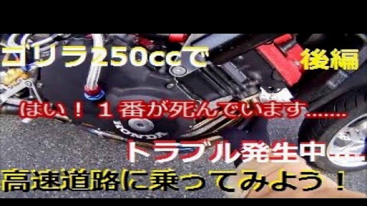 ゴリラ250cc 高速道路を快適に走れるか検証してみよう トラブル発生 後編 4mini モンキー ゴリラ 4気筒 エンジンスワップ Motovlog モトブログ Youtube