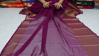 Wine Plain Bollywood Chiffon Saree
