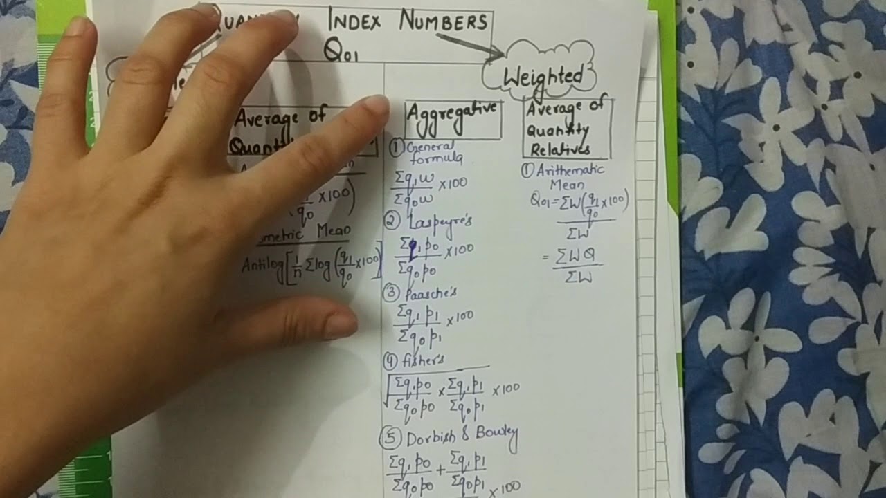 Recap of price index number,Concept of quantity index number and value index number,