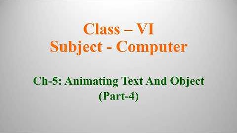 Class-6/Computer/Ch-5:Animating Text & Object/Part 4